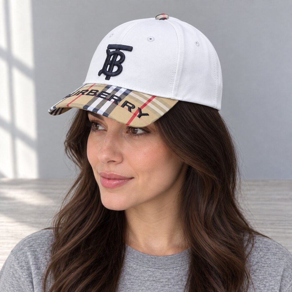 Burberry TB Monogram Check Cap - Picture 3 of 6